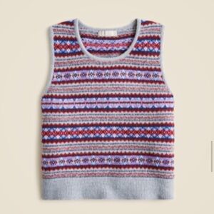 J Crew Fair Isle sweater shell in boiled wool blend
